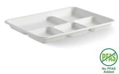 BioPak BioCane Trays 5 Compartment White 500 Pack