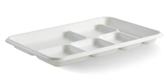 BioPak BioCane Trays 6 compartment 320x215x25mm White