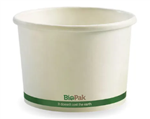 BioPak Hot Bowl 8oz White with Green Stripe 1000 Carton