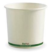 BioPak Hot Bowl 24oz White with Green Stripe 500 Carton