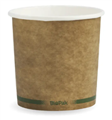 BioPak Hot Bowl 24oz Kraft with Green Stripe 500 Carton