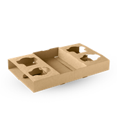 BioPak BioCup 2  4 Cup Paper Tray Carton 100