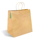 BioPak 355x220x370mm Jumbo Twist Handle Kraft Paper Bags Carton 150