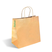 BioPak 300x170x305mm Large Twist Handle Kraft Paper Bags Carton 250