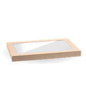 BioPak BioBoard Medium Catering Tray PLA Window Lid Sleeve 10 Sold as Sleeve 10 10 in a Carton