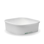 BioPak BioBoard 1000ml White Square Takeaway Base Sleeve 50 Sold as Sleeve 50 6 in a Carton