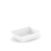 BioPak BioBoard White Tray 1  500carton Sleeve 50 Sold as Sleeve 50 10 in a Carton