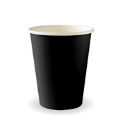 BioPak BioCup 280ml  8oz 80mm Black Single Wall Sleeve 50 Sold as Sleeve 50 20 in a Carton