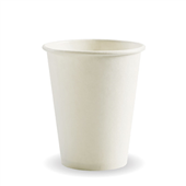 BioPak BioCup 280ml  8oz 80mm White Single Wall Sleeve 50 Sold as Sleeve 50 20 in a Carton