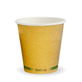 BioPak BioCup 230ml  6oz 80mm Kraft Green Stripe Single Wall Sleeve 50 Sold as Sleeve 50 20 in a Carton
